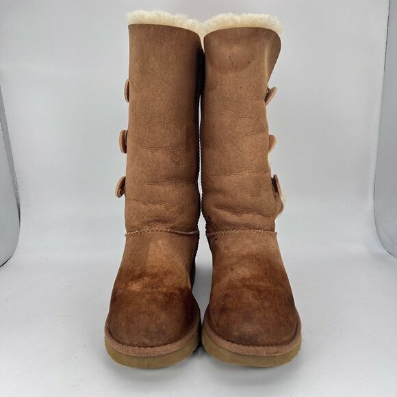 UGG Australia Bailey Button Women Size 7 Brown Mid Calf Winter Snow Boots 1873 - Picture 3 of 12